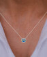ფოტო #2 პროდუქტის Lab-Grown Blue Opal & Cubic Zirconia Paw 18" Pendant Necklace in Sterling Silver