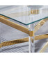 Фото #4 товара Gold Stainless Steel Coffee Table With Acrylic Frame And Clear Glass Top