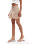 ASOS DESIGN knitted mini skirt with frill in mocha