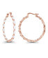 ფოტო #1 პროდუქტის Cubic Zirconia 14K Rose Gold Marquise Cut Hoop Earrings (Also in 14k Gold Over Silver or 14k Rose Gold Over Silver)