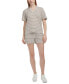 Фото #1 товара Women's Striped Pointelle Drawstring Shorts