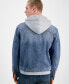 ფოტო #2 პროდუქტის Men's Layered-Look Full-Zip Hooded Denim Utility Jacket, Created for Macy's