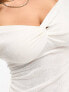 4th & Reckless bardot sheer detail top in white