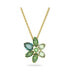 ფოტო #1 პროდუქტის Crystal Mixed Cuts Flower Gema Pendant Necklace