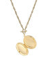 ფოტო #2 პროდუქტის Gold-Tone Red Stone and Crystal Oval Locket Necklace