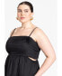 Фото #3 товара Plus Size Tiered Maxi Dress - 24, Black Onyx