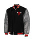 Men's Black Chicago Bulls Reversible Melton Full-Snap Jacket