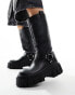 Фото #4 товара ASOS DESIGN chunky calf boots in black faux leather