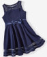 ფოტო #4 პროდუქტის Big Girls Illusion Mesh Bow Front Dress