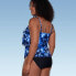 Women's UPF 50 Tiered Tankini Top - Aqua Green Multi Blue L