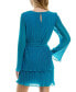 Juniors' Pleated Bell-Sleeve Dress