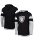 Фото #4 товара Men's Black Las Vegas Raiders Long Sleeve Hoodie T-shirt