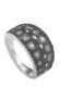 Suzy Levian Sterling Silver Cubic Zirconia Blue & White Mosaic Ring