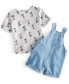 ფოტო #2 პროდუქტის Baby Mickey Mouse T-Shirt & Shortall, 2 Piece Set