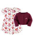 Baby Girls Cotton Dress and Cardigan 2pc Set, Fall Floral