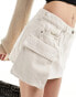 Only denim mini cargo skirt in ecru