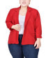 ფოტო #1 პროდუქტის Plus Size Long Sleeve Scuba Crepe Jacket