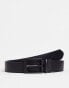 ASOS DESIGN slim faux leather reversible belt in black and snake