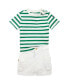 ფოტო #1 პროდუქტის Baby Boys Striped Cotton T-shirt and Cargo Shorts Set