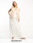 Vero Moda Maternity maxi skirt with tie waist in white