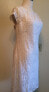 American Living Women's Scoop Neck Dress cap Sleeve Lace Illusion White 6