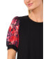 ფოტო #3 პროდუქტის Women's Mixed Media Puff Sleeve Top