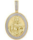 ფოტო #1 პროდუქტის Men's Diamond Framed Christ Medallion Pendant (1/3 ct. t.w.) in 10k Gold