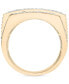 ფოტო #4 პროდუქტის Men's Diamond Multirow Two Level Cluster Ring (2 ct. t.w.) in 10k Gold