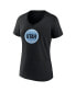 Women's Black Utah Hockey Club Draft Logo V-Neck T-Shirt