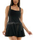 ფოტო #1 პროდუქტის Juniors' Drop-Waist Square-Neck Bow-Trim Dress