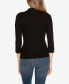 ფოტო #2 პროდუქტის Black Label Women's Ribbed Quarter-Zip Sweater