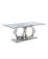 Фото #2 товара Gianna Dining Table, Clear Glass & Stainless Steel