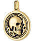 Фото #2 товара Esquire Men's Jewelry skull Disc Pendant in 14k Gold-Plated Sterling Silver, Created for Macy's