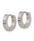 Stainless Steel Brushed and Polished Hinged Hoop Earrings