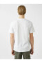 Фото #4 товара Erkek Beyaz Basic Kısa Kollu Pamuklu T-Shirt
