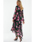 Фото #2 товара Платье женское QUIZ с цветочным узором из шифона, с закругленным подолом