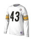 Фото #4 товара Men's Troy Polamalu White Pittsburgh Steelers Retired Player Name and Number Long Sleeve T-Shirt