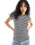 Фото #2 товара Vero Moda Aware round neck short sleeve t-shirt in black stripe