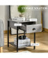 Фото #4 товара Industrial Grey End Table with Storage Shelf