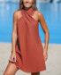 Women's Twist Halter Mini Beach Dress Оранжевый, Small - фото #3