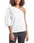 Natori One-Shoulder Poplin Top Women's White 6