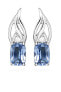 Unique silver earrings with blue synthetic spinel SC464