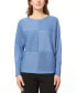 ფოტო #1 პროდუქტის Women's Ribbed Block-Stitch Dolman-Sleeve Sweater