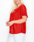 Фото #3 товара Plus Size Swiss Dot Button Front Ruffle Sleeve Top