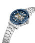 ფოტო #2 პროდუქტის Men's Automatic Silver-Tone Stainless Steel Bracelet Watch 44mm