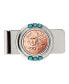 ფოტო #1 პროდუქტის Men's French 2 Euro Coin Turquoise Money Clip