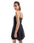 Фото #2 товара & Other Stories linen mini flippy dress with adjustable straps and panelled seams in black