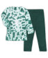 ფოტო #1 პროდუქტის Infant Girls Green Michigan State Spartans Tie-Dye Ruffle Raglan Long Sleeve T-shirt and Leggings Set