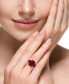 ფოტო #2 პროდუქტის EFFY® Lab Grown Sapphire (10-3/8 ct. t.w.) & Lab Grown Diamond (1/3 ct. t.w.) Halo Statement Ring in 14k Gold (Also in Lab Grown Ruby & Lab Grown Emerald)