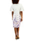 Women's Floral Flutter-Sleeve Sheath Dress